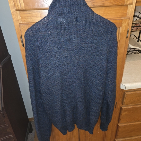 Vintage L.L. Bean Men's Medium Virgin Wool Zip-Up Sweater - Picture 3 of 7